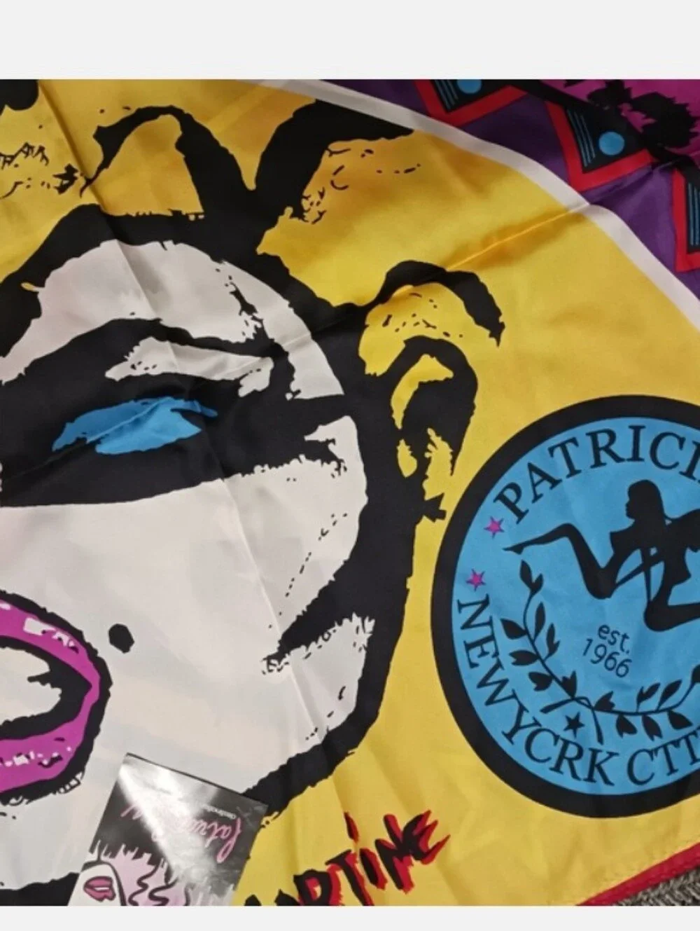 NWT Patricia Field Limited Edition Colorful Pop Art Silk Scarf  39